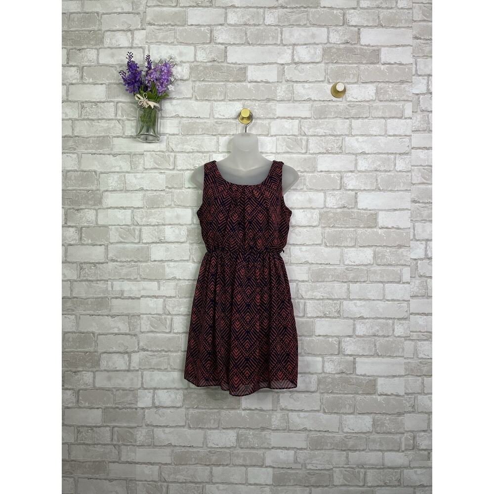 A Byer Navy Blue/Coral Pink Dress
